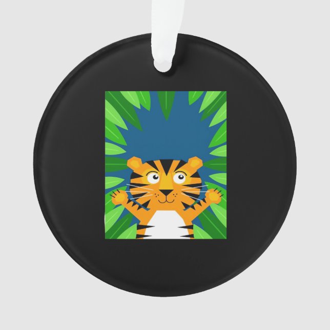 Peekabo Tiger Ornament (Front)