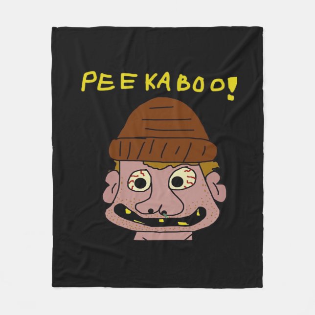 Peekabo Weird Man Fleece Blanket (Front)