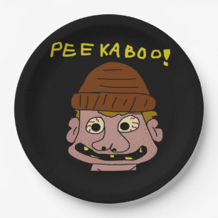 Peekabo Weird Man Paper Plate