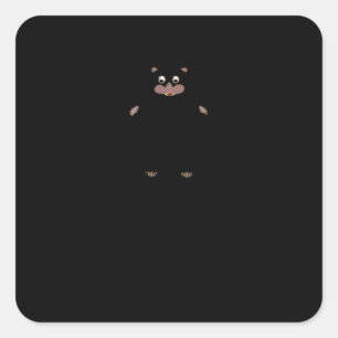 Peekabo (White) Square Sticker