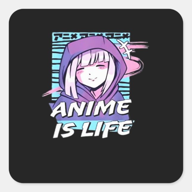 Peekaboo Anime Funny Square Sticker (Front)