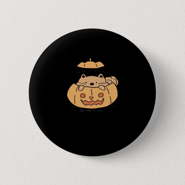 Peekaboo Autumn Vibes 6 Cm Round Badge (Front)