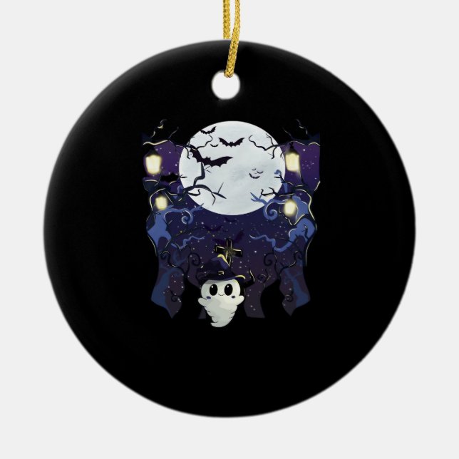 Peekaboo Autumn Vibes Ceramic Tree Decoration (Front)