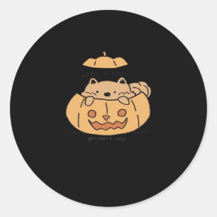 Peekaboo Autumn Vibes Classic Round Sticker
