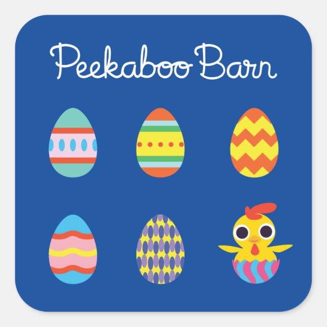 Peekaboo Barn Easter | Easter Eggs Square Sticker (Front)