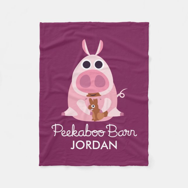 Peekaboo Barn Easter | Leary the Pig Fleece Blanket (Front)