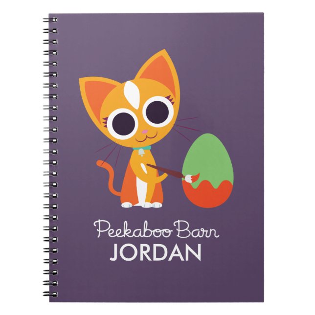 Peekaboo Barn Easter | Purrl the Cat Notebook (Front)