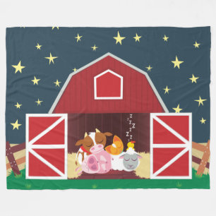 Peekaboo Barn Night Landscape Group 1 Fleece Blanket