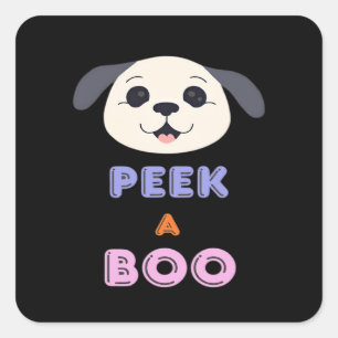 Peekaboo Basic Design Square Sticker