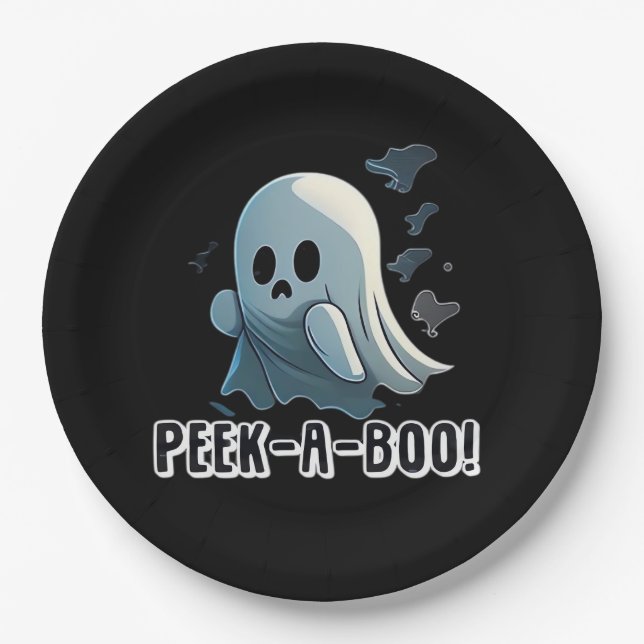 Peekaboo Basic Slogan Paper Plate (Front)