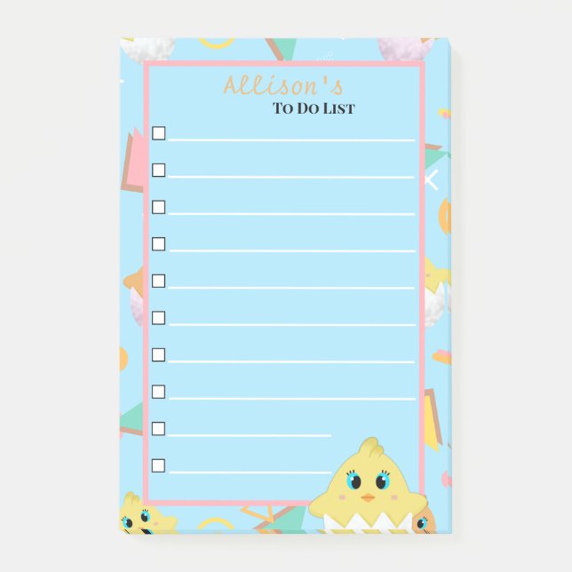 Peekaboo Blue Baby Chick Notes (Front)