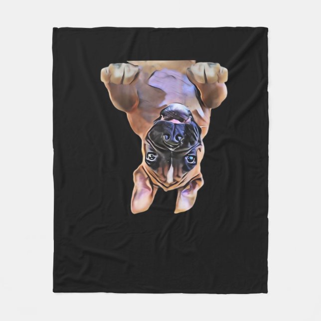 Peekaboo Boxer Fleece Blanket (Front)