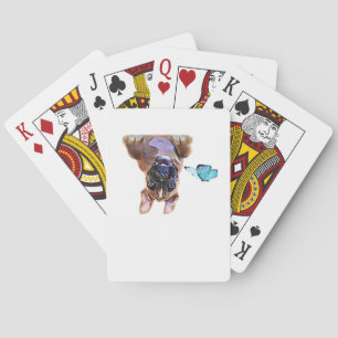 Peekaboo Boxer  With Butterflies Playing Cards
