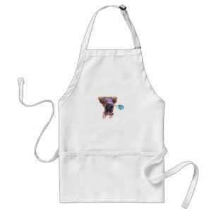Peekaboo Boxer With Butterflies Standard Apron