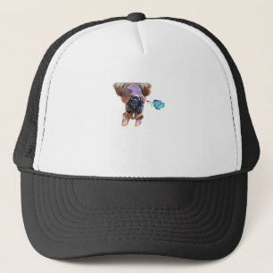 Peekaboo Boxer With Butterflies Trucker Hat