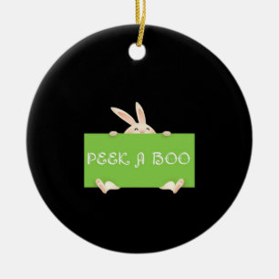Peekaboo Bunny Ceramic Tree Decoration