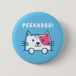 Peekaboo Cat 6 Cm Round Badge