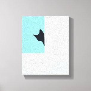 Peekaboo   Cat Peaking Around Corner Painting Canvas Print