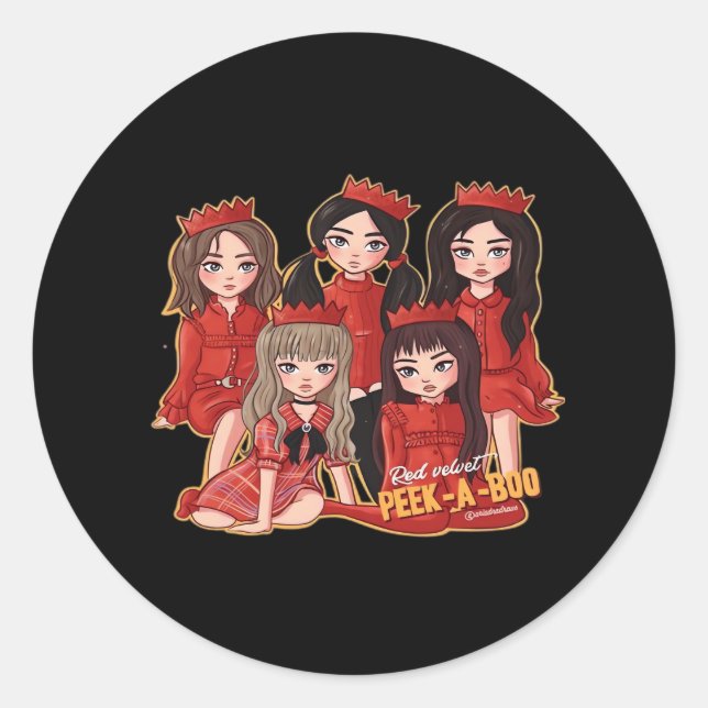 Peekaboo Cosy Autumn Classic Round Sticker (Front)