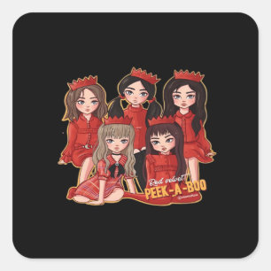 Peekaboo Cozy Autumn Square Sticker