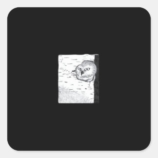 Peekaboo Cute Basic Square Sticker