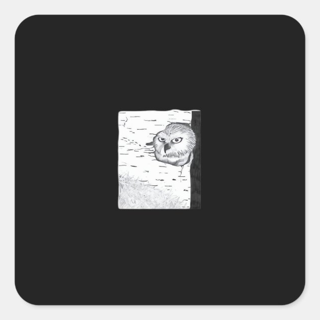 Peekaboo Cute Basic Square Sticker (Front)