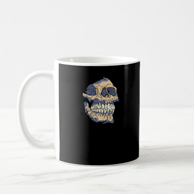Peekaboo Death Skull Coffee Mug (Left)