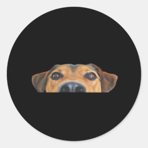 Peekaboo Dog Classic Round Sticker