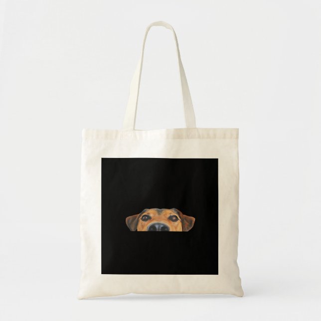 Peekaboo Dog Tote Bag (Front)