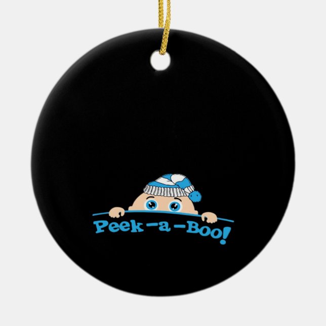 Peekaboo  Fitted Ceramic Tree Decoration (Front)