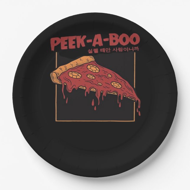 Peekaboo Funny Quote Paper Plate (Front)