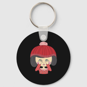 Peekaboo Girl Sloth Design Key Ring
