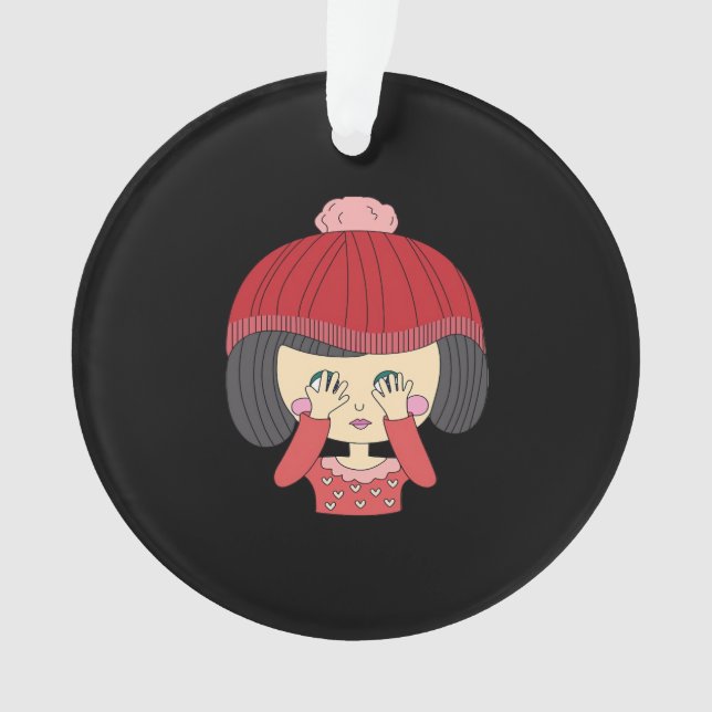 Peekaboo Girl Sloth Design Ornament (Front)
