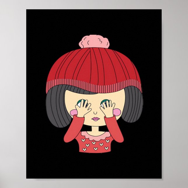 Peekaboo Girl Sloth Design Poster (Front)