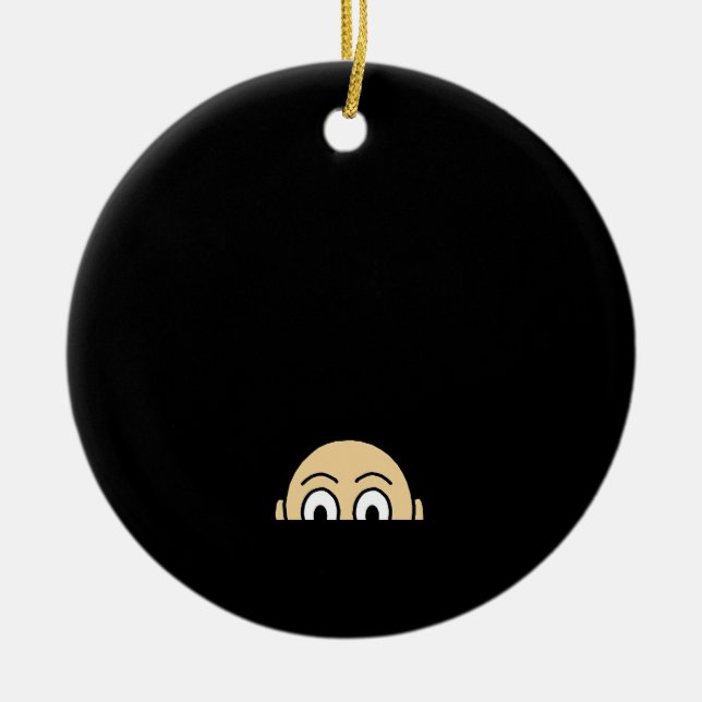 Peekaboo Graphic Basic Quote Ceramic Tree Decoration (Front)