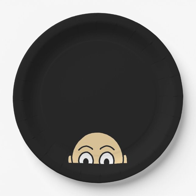 Peekaboo Graphic Basic Quote Paper Plate (Front)