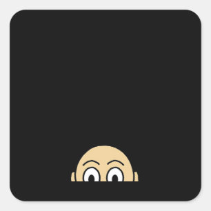 Peekaboo Graphic Basic Quote Square Sticker