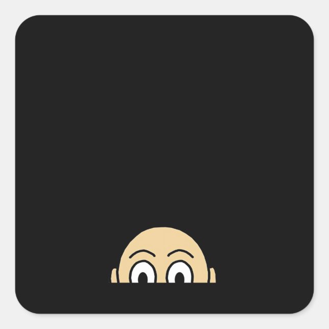 Peekaboo Graphic Basic Quote Square Sticker (Front)