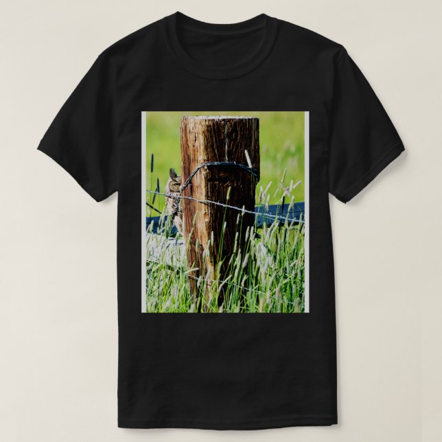 Peekaboo Great Horned Owl TShirt (Design Front)