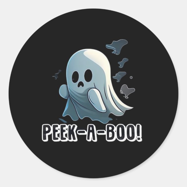 Peekaboo Halloween Edition Classic Round Sticker (Front)