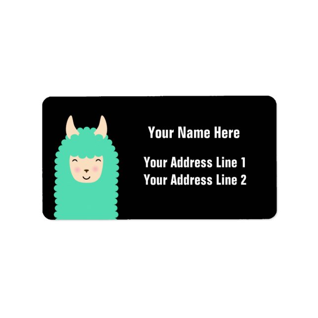 Peekaboo Happy Llama Address Labels (Front)