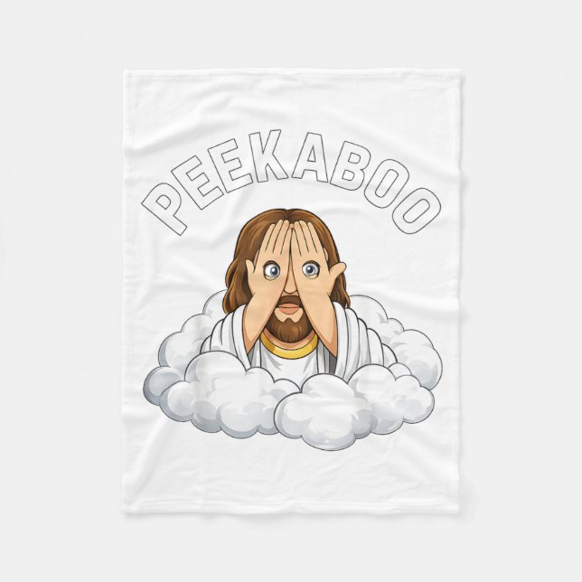 Peekaboo Jesus Fleece Blanket (Front)