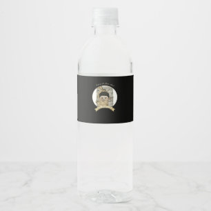 Peekaboo Meme Design For Halloween Water Bottle Label