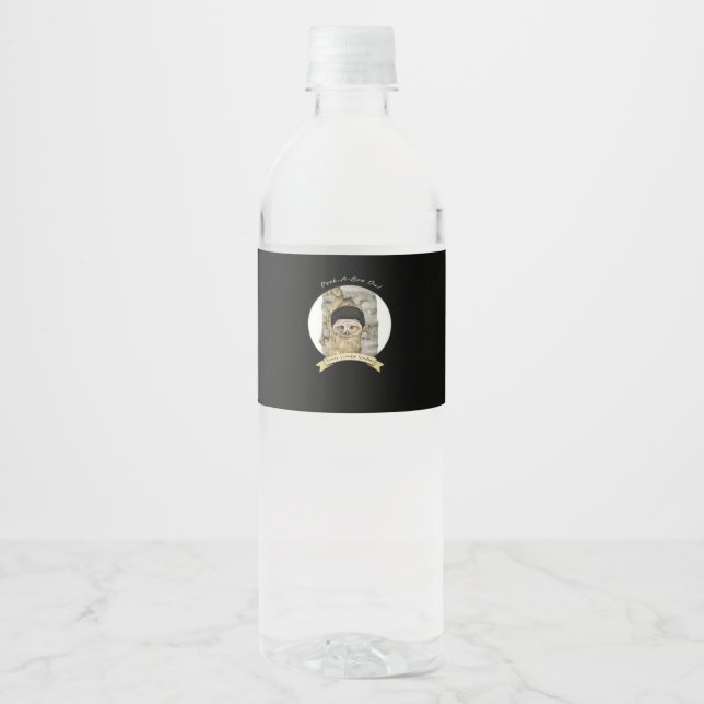 Peekaboo Meme Design For Halloween Water Bottle Label (Front)