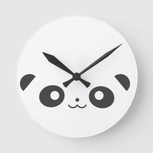 Peekaboo Panda Round Clock