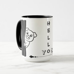 Peekaboo Pig Funny Mug