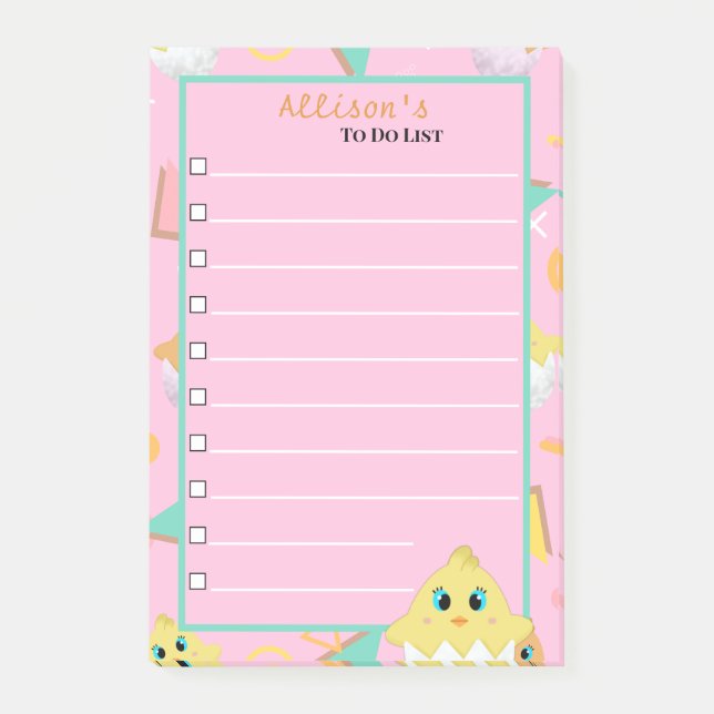 Peekaboo Pink Baby Chick Notes (Front)
