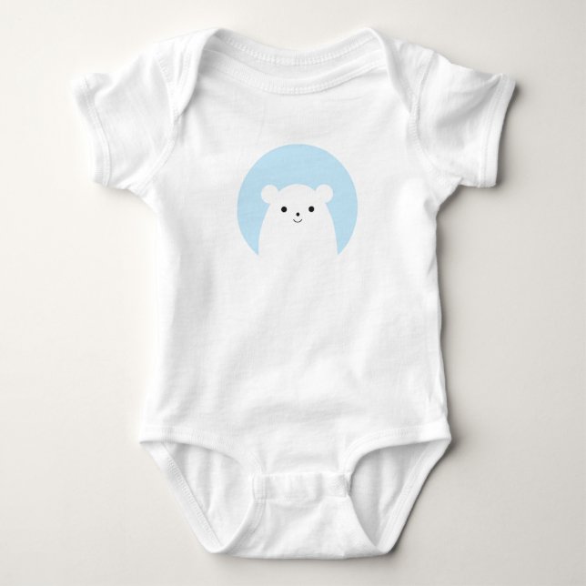 Peekaboo Polar Bear Baby Bodysuit (Front)