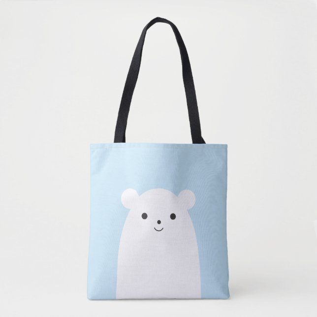 Peekaboo Polar Bear Tote Bag (Front)