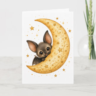 Peekaboo Pumpkin Patch Bat Halloween Watercolor Card